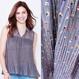 Lauren Conrad ladybug pleated blouse